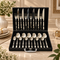 Classic Sleek Champagne Gold Cutlery Set – 24 Pcs