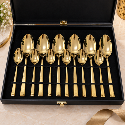 Classic Sleek Gold Cutlery Set – 24 Pcs