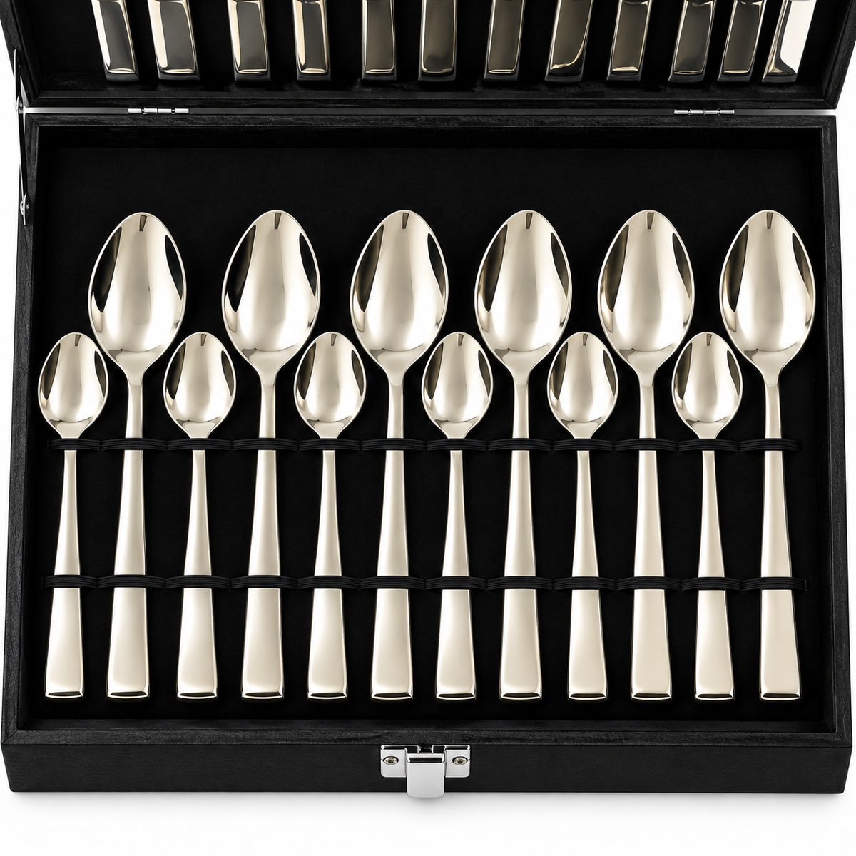 Classic Sleek Champagne Gold Cutlery Set – 24 Pcs